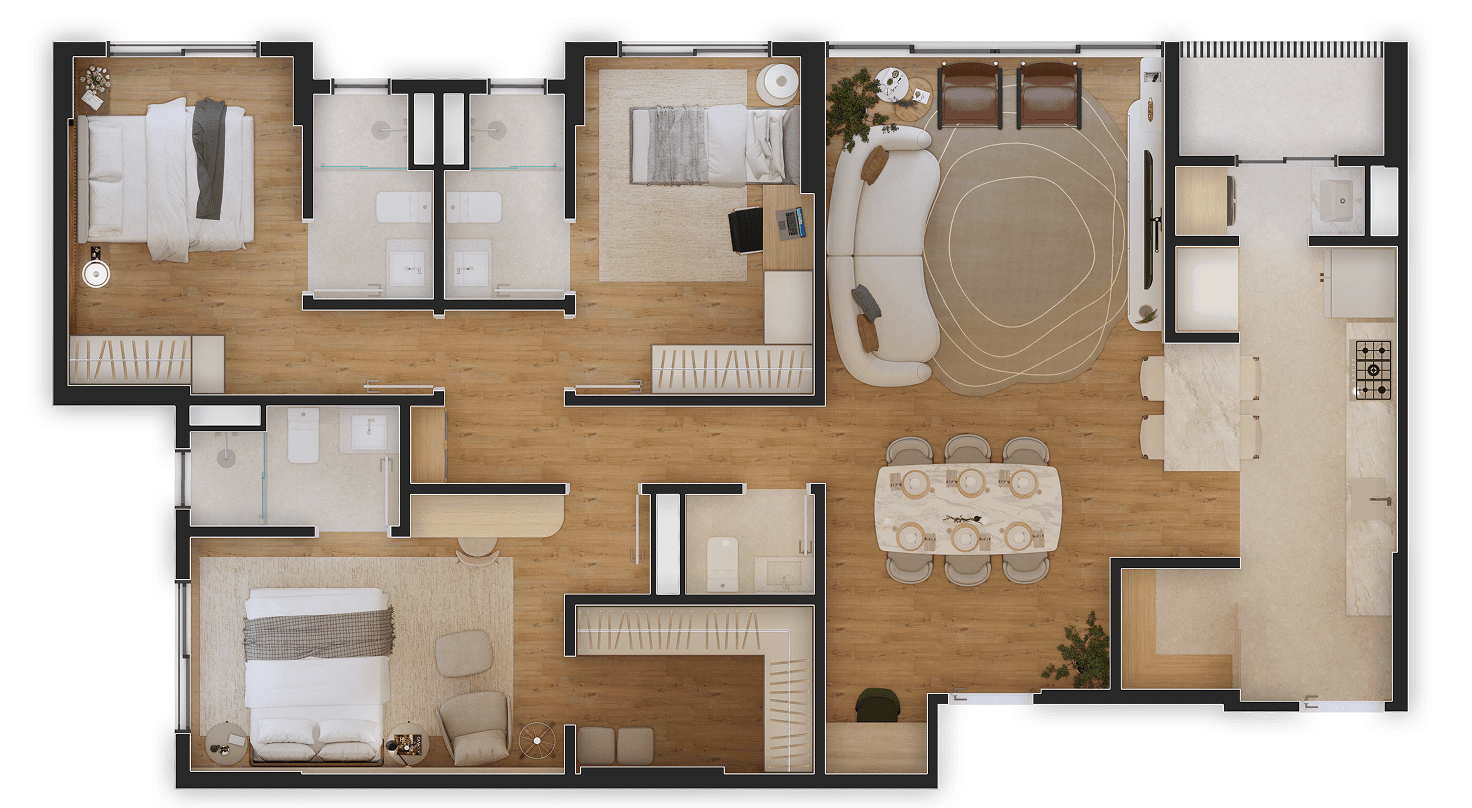 Planta 127m²